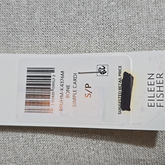 Eileen Fisher Fine Organic Linen Crepe Sparkle Long Sleeve Cardigan Size Small - Picture 5 of 11